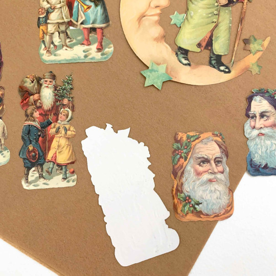 Santa with Moon Loose Christmas Paper Scrap Pack